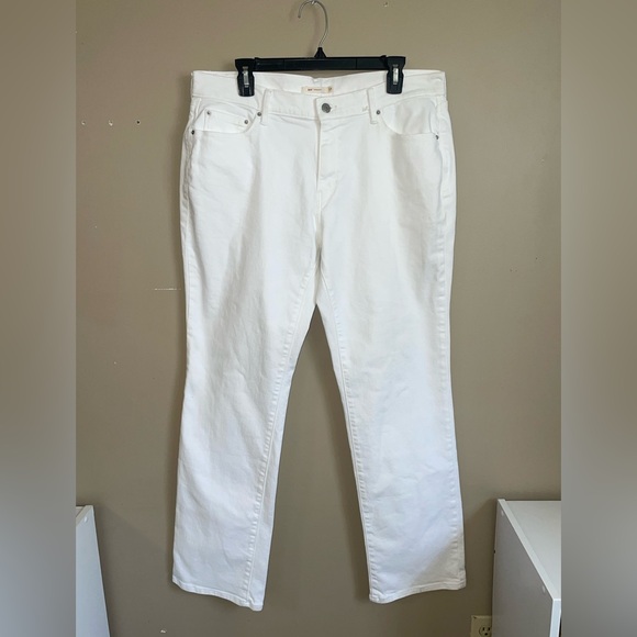 Levi's Strauss & Co 505 “red tab” straight white denim jeans size 16M - Picture 2 of 6